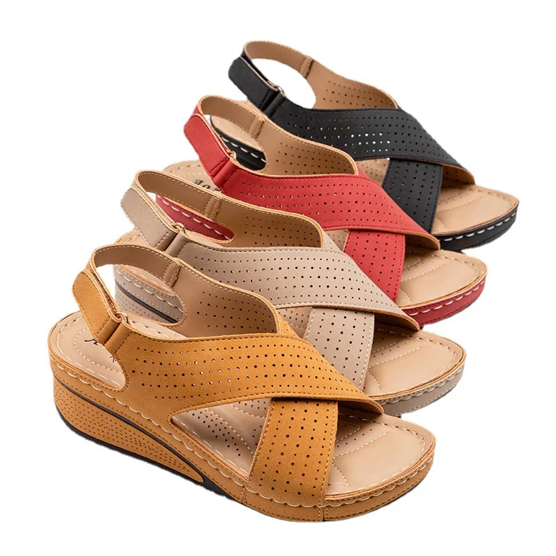 Factory Outlet Summer Street Ladies New Sandals Solid Color Fish Mouth Open Toe Hollow Ankle Strap Ladies Wedge Sandals
Factory Outlet Summer Street Ladies New Sandals Solid Color Fish Mouth Open Toe Hollow Ankle Strap Ladies Wedge Sandals