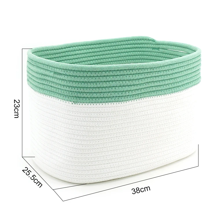 Large storage basket cotton rope storage box laundry storage with new design, Brown and white or customized
Large storage basket cotton rope storage box laundry storage with new design, Brown and white or customized