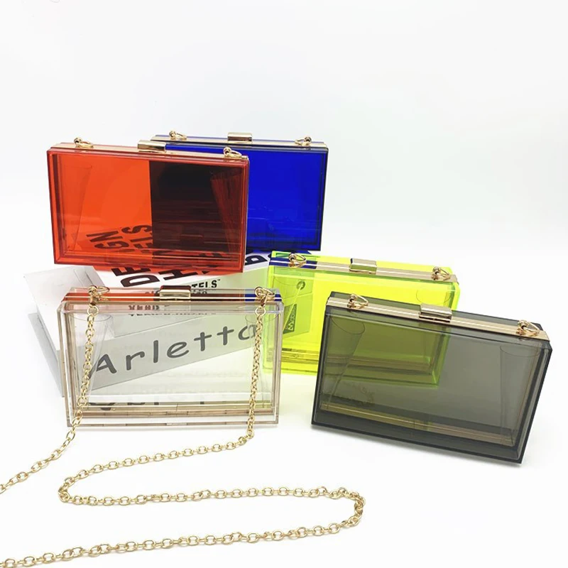 Acrylic women small square bag summer ladies candy color transparent box bag evening bag
Acrylic women small square bag summer ladies candy color transparent box bag evening bag