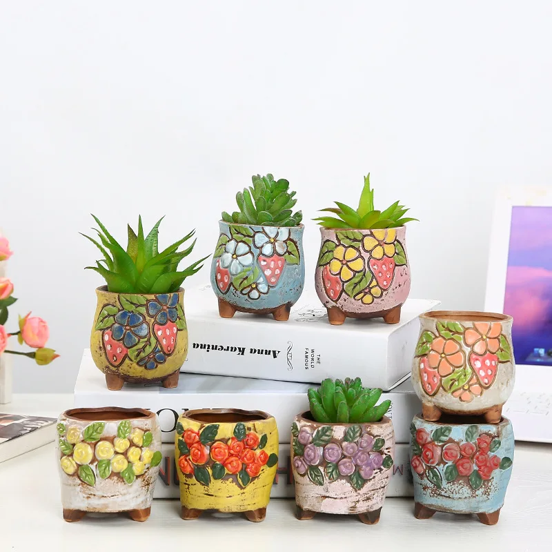 Korean Style Indoor Office Desktop Decoration Pot Stoneware Hand-painted Flower Pot, Black/pink/white/blue
Korean Style Indoor Office Desktop Decoration Pot Stoneware Hand-painted Flower Pot, Black/pink/white/blue