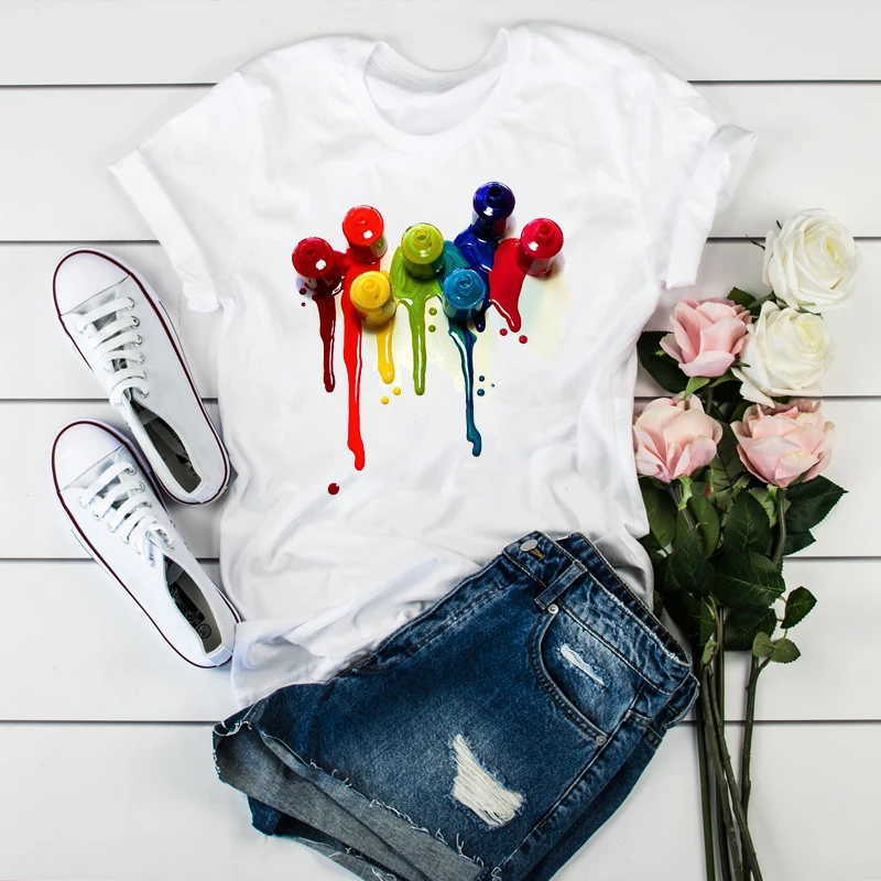 Women Color Painting Fashion Printed Casual Short Sleeve Tees Tops Graphic Female Ladies Lady T-Shirt
Women Color Painting Fashion Printed Casual Short Sleeve Tees Tops Graphic Female Ladies Lady T-Shirt