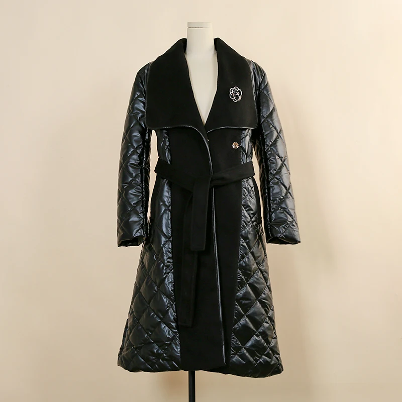 Autumn and winter elegant light fashion long coat popular splice block fashion women's coats
Autumn and winter elegant light fashion long coat popular splice block fashion women's coats