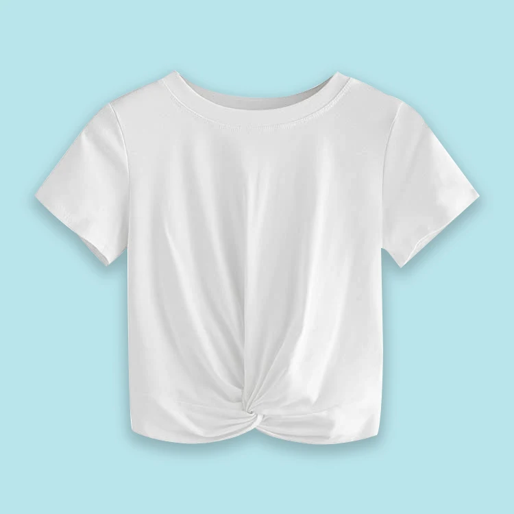 Ladies embroidered short T-shirts for girls custom crop clothes custom printed logo wholesale
Ladies embroidered short T-shirts for girls custom crop clothes custom printed logo wholesale