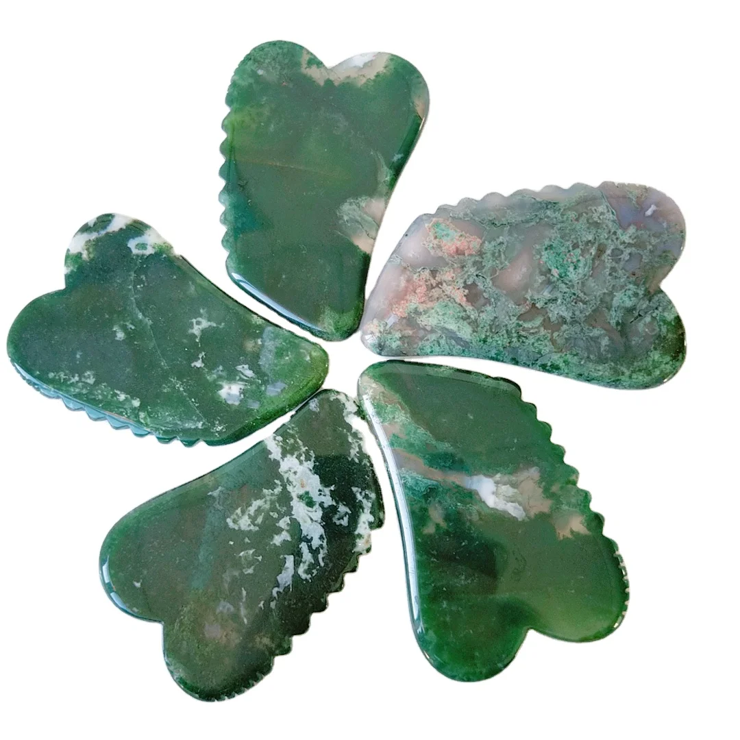 Factory Custom Logo Body Scraping Massage Tool Stone Facial Natural jagged square shape shape moss agate Gua Sha Board
Factory Custom Logo Body Scraping Massage Tool Stone Facial Natural jagged square shape shape moss agate Gua Sha Board