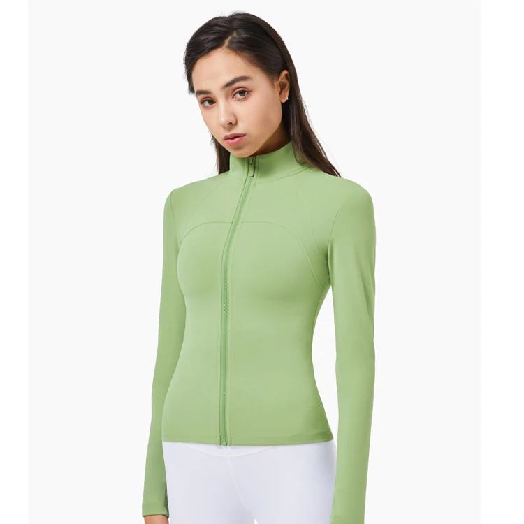 Wholesale Private Logo Active Wear Nylon Slim Women Sports Coat Yoga Jackets with Same Color Zipper, Blue,black, pink, purple, khaki
Wholesale Private Logo Active Wear Nylon Slim Women Sports Coat Yoga Jackets with Same Color Zipper, Blue,black, pink, purple, khaki