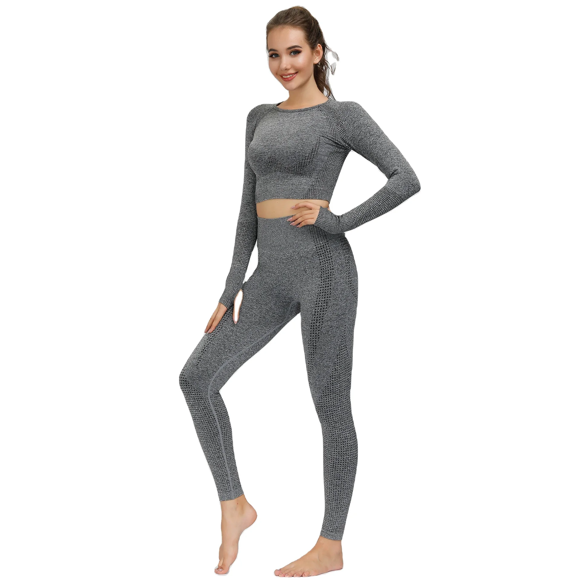 KCOA In Stock Women Seamless Long Sleeve Yoga Pant Set Sports Crop Tops Yoga Leggings Fitness Pants Set, 10 colors
KCOA In Stock Women Seamless Long Sleeve Yoga Pant Set Sports Crop Tops Yoga Leggings Fitness Pants Set, 10 colors