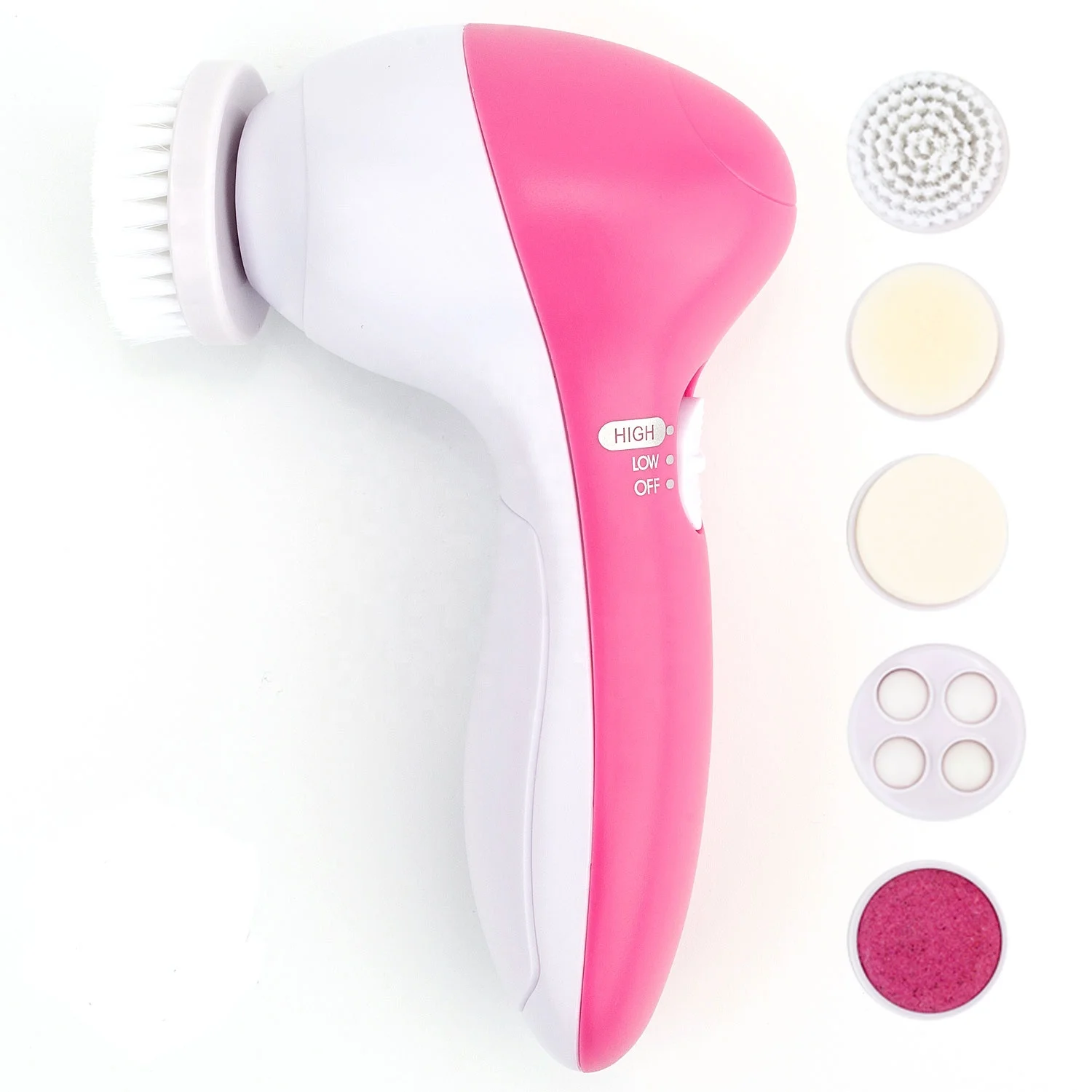 

Amazon Hot Selling 5 In 1 Face Spin Brush with 5 Brush Heads Deep Cleaning Electric Face Cleansing Brush