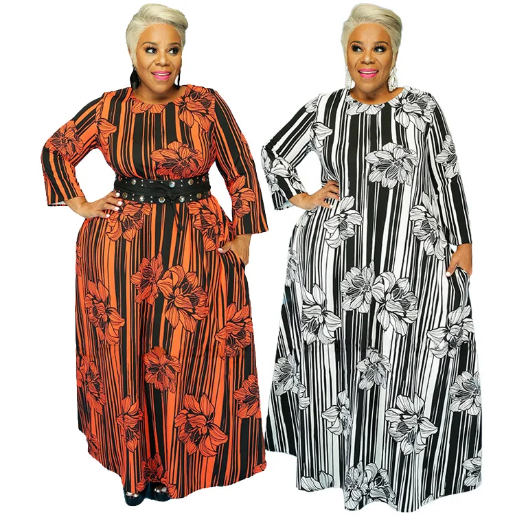 Autumn 2020 Elegant Plus Size Maxi Dress Long Sleeve Loose Casual Flower Printing Long Dress Women
Autumn 2020 Elegant Plus Size Maxi Dress Long Sleeve Loose Casual Flower Printing Long Dress Women