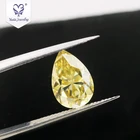 2020 Years New Moissanite Vivid Yellow Moissanite Diamond Loose Gemstones With Pear Shape Crushed Ice Cut