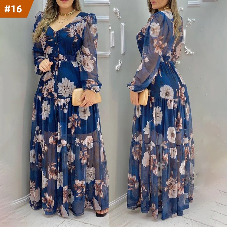 2022 New Arrival Fashion Chiffon Floral Dress Casual V Neck Mesh Print Maxi Dresses Women Elegant Long Dress, Mix color is available
2022 New Arrival Fashion Chiffon Floral Dress Casual V Neck Mesh Print Maxi Dresses Women Elegant Long Dress, Mix color is available