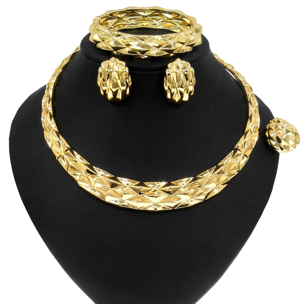 Copper Alloy Gold Plated Jewelry Brazilian Gold Plated Jewelry Sets Wholesale Fashion Women Costume Accessories Party Dating
Copper Alloy Gold Plated Jewelry Brazilian Gold Plated Jewelry Sets Wholesale Fashion Women Costume Accessories Party Dating