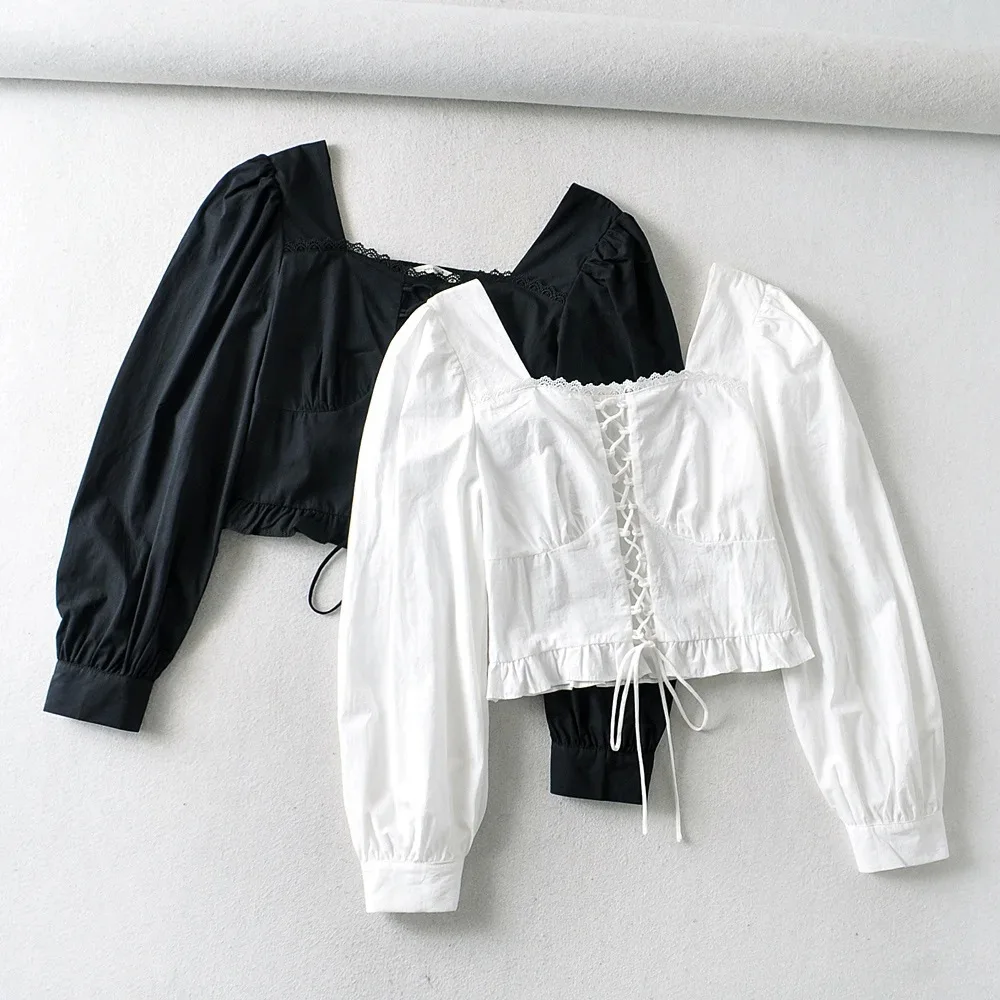 Ins trend lace side cross tie rope shirt summer long sleeve white blouse shirt sexy blouses women
Ins trend lace side cross tie rope shirt summer long sleeve white blouse shirt sexy blouses women