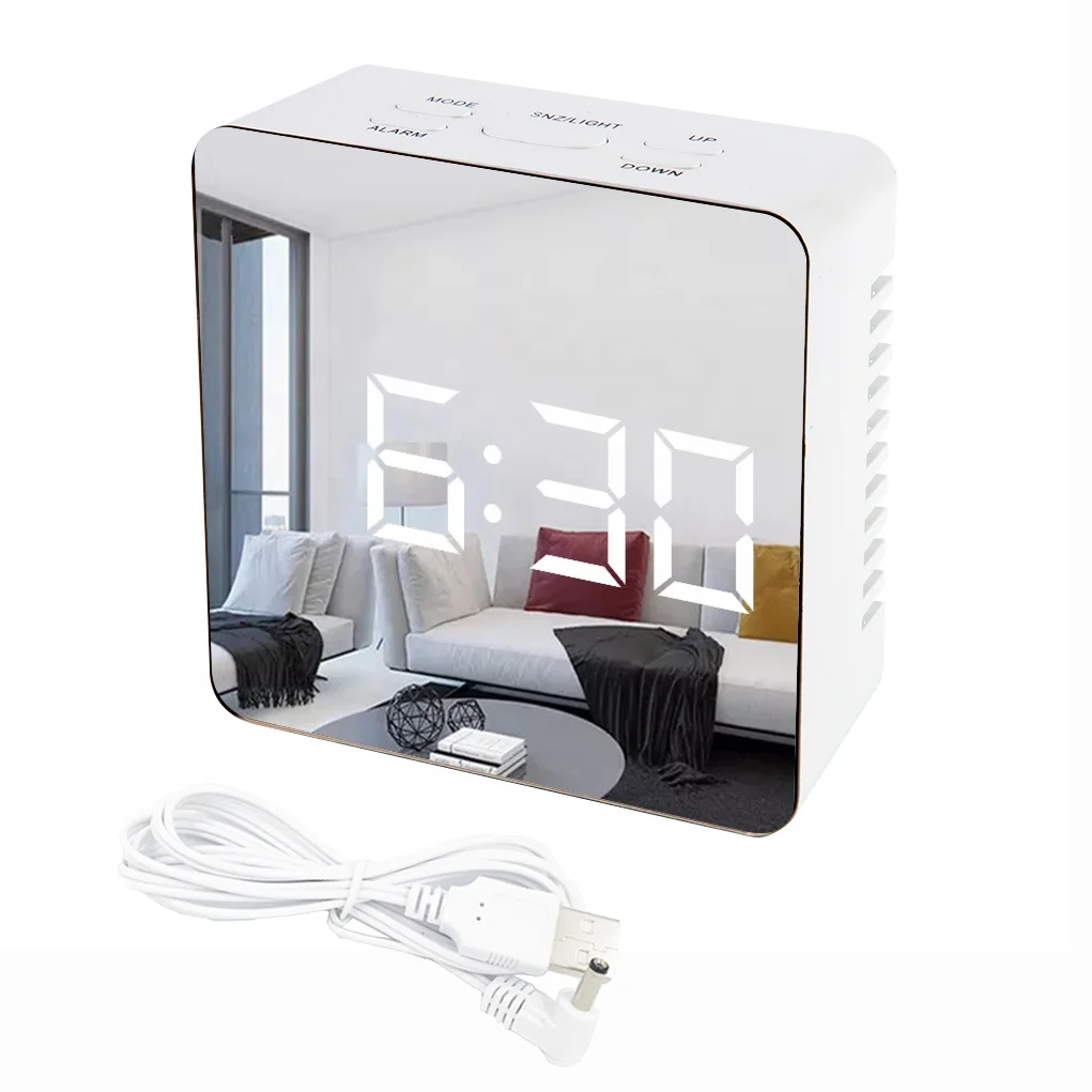 Hot Sale Modern DesignThermometer Desk Alarm Clock LED Digital Mirror Table LED Clock, White
Hot Sale Modern DesignThermometer Desk Alarm Clock LED Digital Mirror Table LED Clock, White