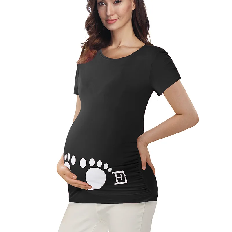 100%cotton Oversized Loose Pregnant T Shirt Funny Printed Maternity Black T Shirt Wholesales
100%cotton Oversized Loose Pregnant T Shirt Funny Printed Maternity Black T Shirt Wholesales