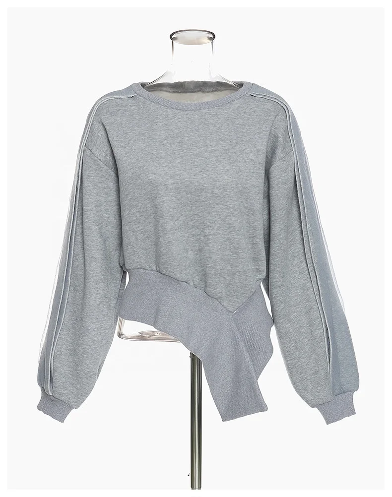 Oudina Custom Irregular Pullover Sweatshirts Gray Plain Sweatshirts Crewneck Sweatshirt Women
Oudina Custom Irregular Pullover Sweatshirts Gray Plain Sweatshirts Crewneck Sweatshirt Women