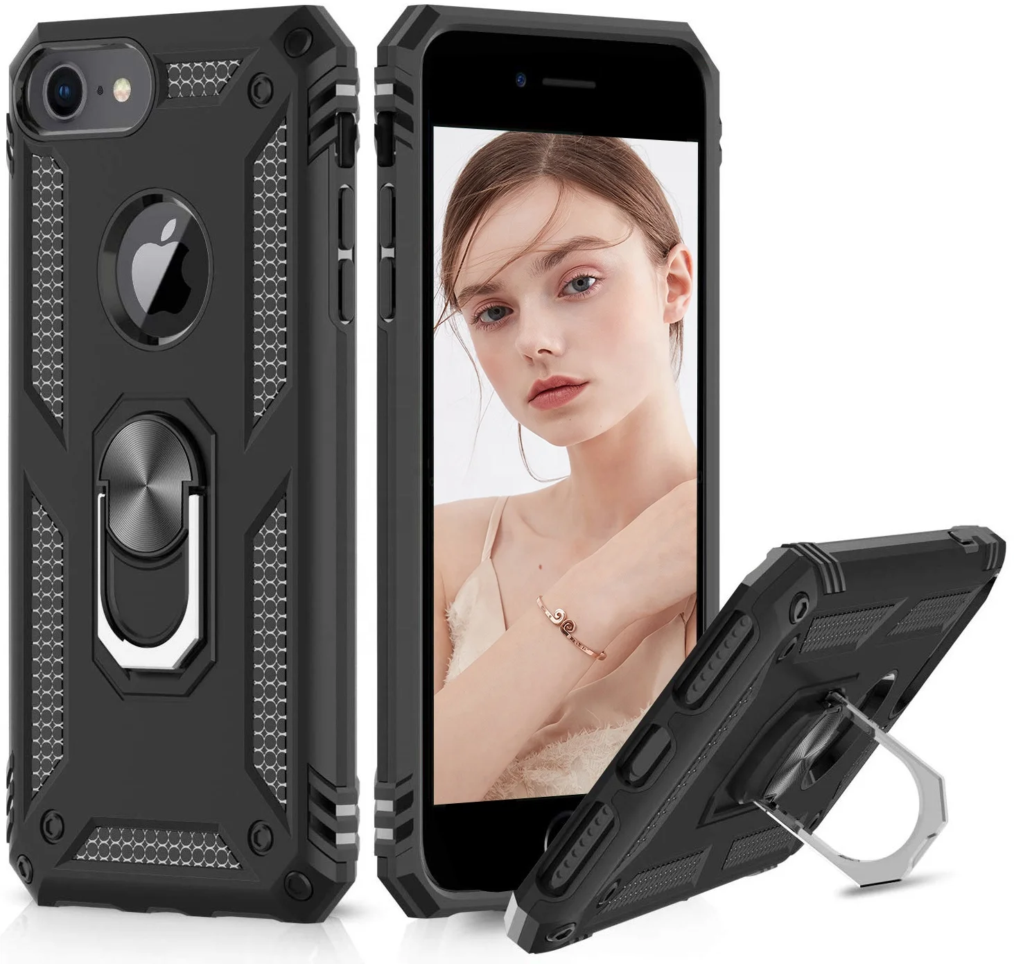 Magnetic TPU PC Phone Case Cover for iPhone, Phone Shell with Holder Stand 3 in 1 for iPhone 6/7/8, Purple, light green,red
Magnetic TPU PC Phone Case Cover for iPhone, Phone Shell with Holder Stand 3 in 1 for iPhone 6/7/8, Purple, light green,red
