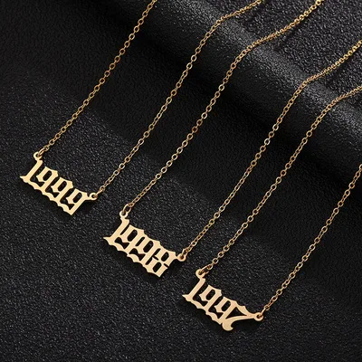 SHIXIN Stainless Steel Year Necklace Gold Silver Number Pendant Necklace High Quality Thin Link Chain Necklace Jewelry for Women
SHIXIN Stainless Steel Year Necklace Gold Silver Number Pendant Necklace High Quality Thin Link Chain Necklace Jewelry for Women