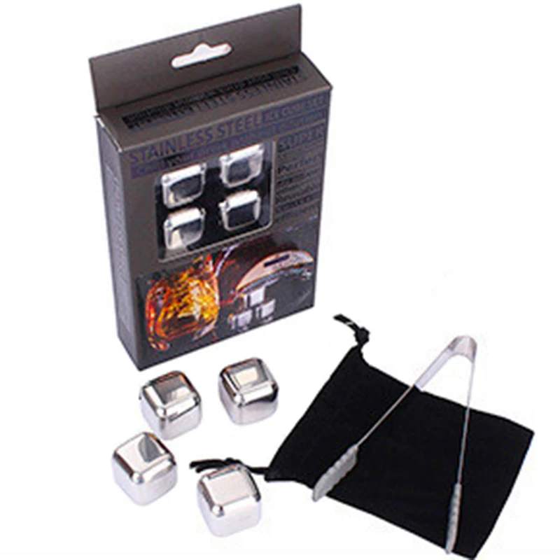 Direct manufacturer whiskey rocks gift set stainless steel whisky ice cubes set of 4, Silver
Direct manufacturer whiskey rocks gift set stainless steel whisky ice cubes set of 4, Silver