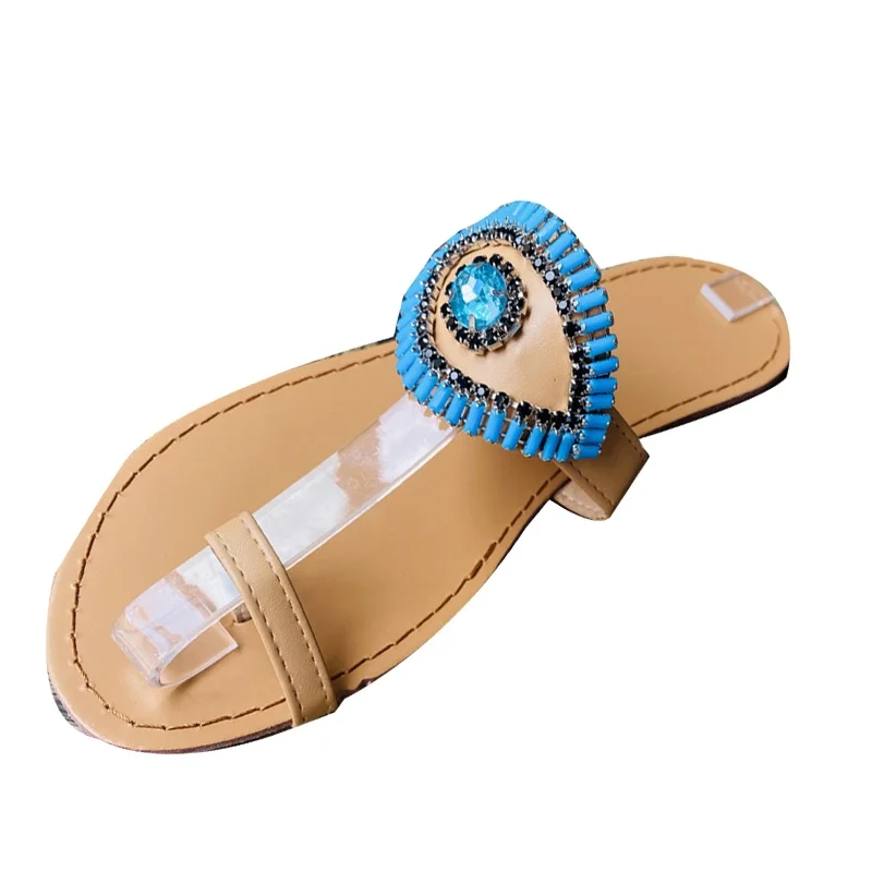 ladies dress shoes 2021 sapphire Rhinestone Toe Flat sandals blue eye design beach slippers for women
ladies dress shoes 2021 sapphire Rhinestone Toe Flat sandals blue eye design beach slippers for women