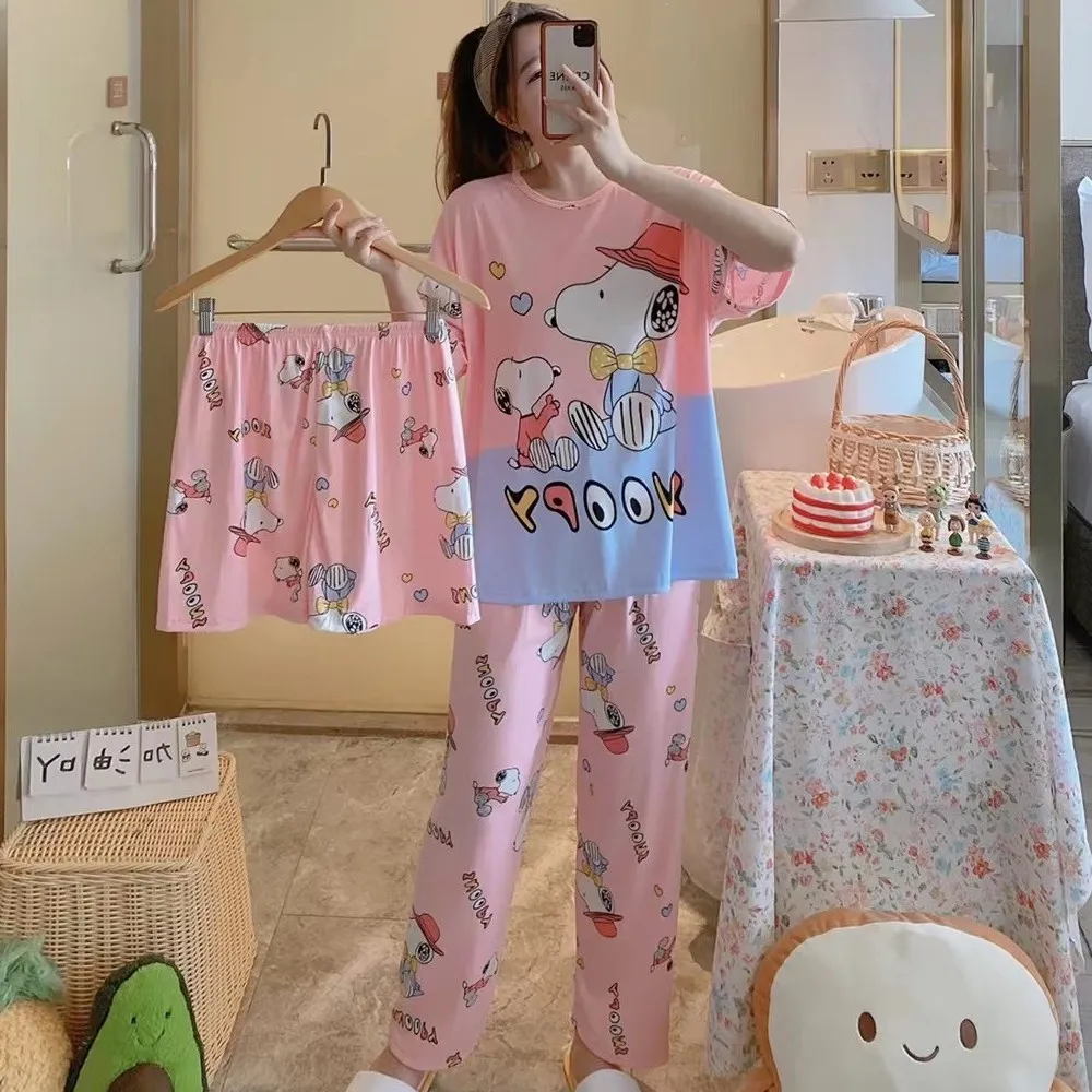 crazy selling lady pajamas suit women short sleeve nightgowns t shirt and shorts three pieces set heap sleepwear
crazy selling lady pajamas suit women short sleeve nightgowns t shirt and shorts three pieces set heap sleepwear