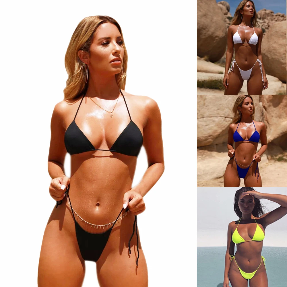 Bikini 2021 New Swimsuit Solid Color Bathing Suits Women Strap 2 Piece Sets Hot Sexy Mini Brazilian Bikinis & Beachwear
Bikini 2021 New Swimsuit Solid Color Bathing Suits Women Strap 2 Piece Sets Hot Sexy Mini Brazilian Bikinis & Beachwear