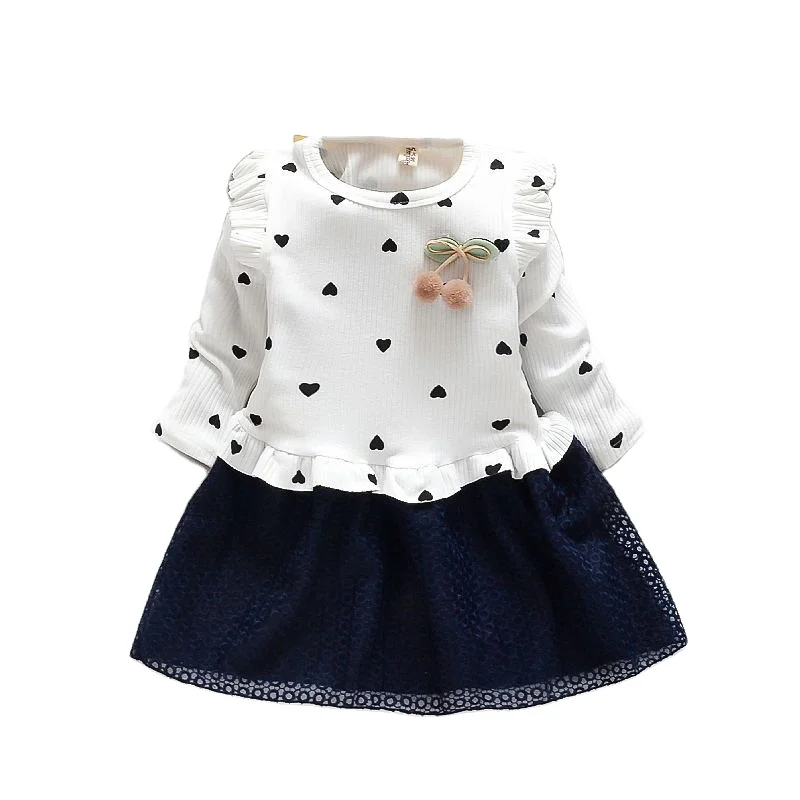 Heart Printing Long Sleeve Knitting Dress Korean Style Mesh Cotton Casual Dress Children Kids Girl Princess Dress
Heart Printing Long Sleeve Knitting Dress Korean Style Mesh Cotton Casual Dress Children Kids Girl Princess Dress