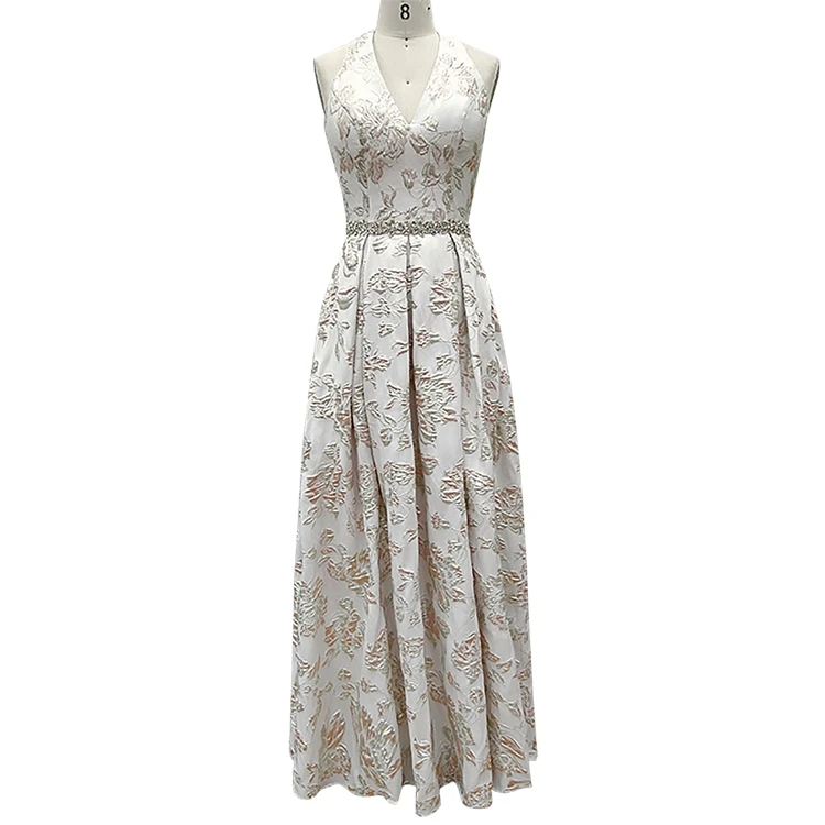 In stock high quality beaded belt floral sweep train a line party halter ladies evening dress
In stock high quality beaded belt floral sweep train a line party halter ladies evening dress