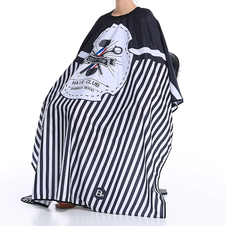New style stripe polyester fabric customized popular 160x140cm hair cutting barber capes designs from China, Transparency
New style stripe polyester fabric customized popular 160x140cm hair cutting barber capes designs from China, Transparency