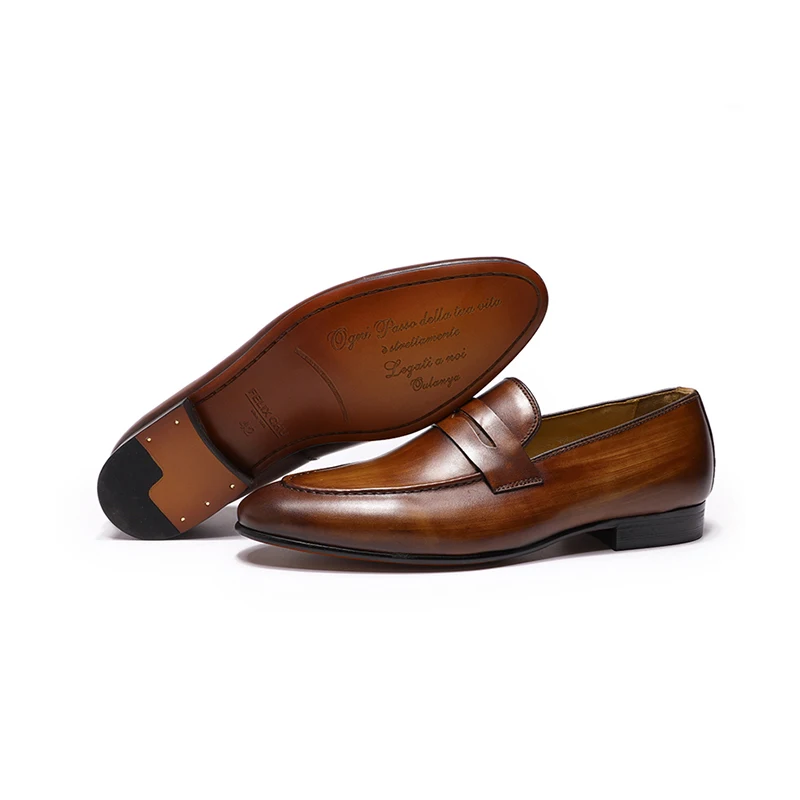 Formal leather loafer shoes for men dress brown of excellent workmanship, Brown/black/dark brown
Formal leather loafer shoes for men dress brown of excellent workmanship, Brown/black/dark brown