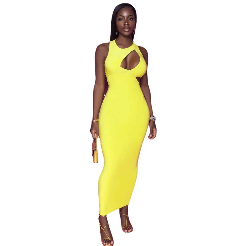 Summer 2021 fashion elegant woman bodycon yellow dress ladies cut out sleeveless sexy party club wear, 1 colors as picture
Summer 2021 fashion elegant woman bodycon yellow dress ladies cut out sleeveless sexy party club wear, 1 colors as picture
