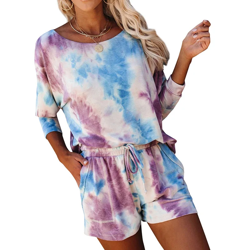 Amazon Autumn Winter 2021 Women's Pajamas Tie-Dye Drawstring Home Wear Long Sleeve Shorts Set
Amazon Autumn Winter 2021 Women's Pajamas Tie-Dye Drawstring Home Wear Long Sleeve Shorts Set