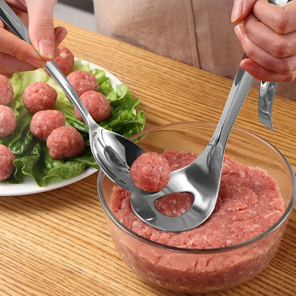 Creative Meatball Maker Meatball Maker Spoon Stainless Steel Non-stick Cooking Tools Kitchen Gadgets And Accessories, As photo
Creative Meatball Maker Meatball Maker Spoon Stainless Steel Non-stick Cooking Tools Kitchen Gadgets And Accessories, As photo