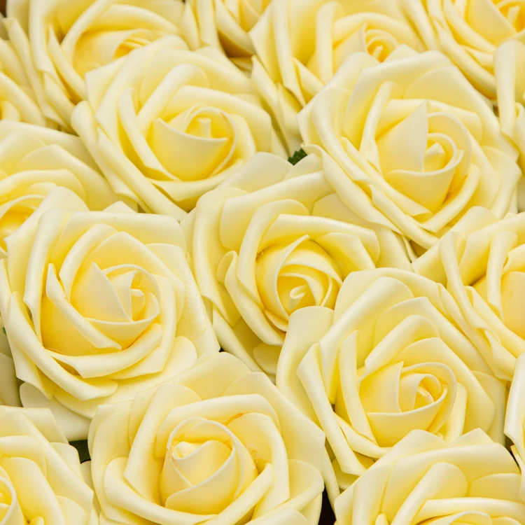Best Selling 8CM Artificial PE Foam Roses Flower Gift Box Pack of 25 Rose Head artificial flowers Wedding Valentine's Day decor
