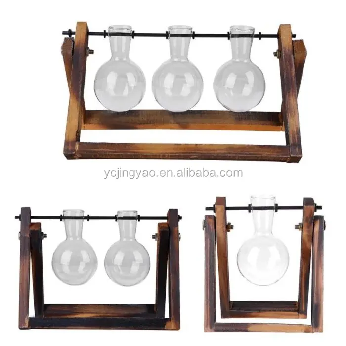 Wood Glass Tabletop Plant Bonsai Flower Glass Bud Vases with Wooden Tray Base Home Decor, Clear transparent
Wood Glass Tabletop Plant Bonsai Flower Glass Bud Vases with Wooden Tray Base Home Decor, Clear transparent