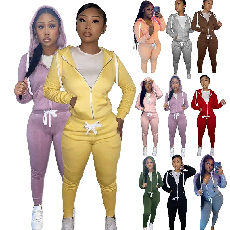 Wholesale 2 Piece Zipper Sweatpants And Hoodie Set Cotton Thick Fleece Jogger Two Piece Set Woman Sweatsuit Set Tracksuit
Wholesale 2 Piece Zipper Sweatpants And Hoodie Set Cotton Thick Fleece Jogger Two Piece Set Woman Sweatsuit Set Tracksuit