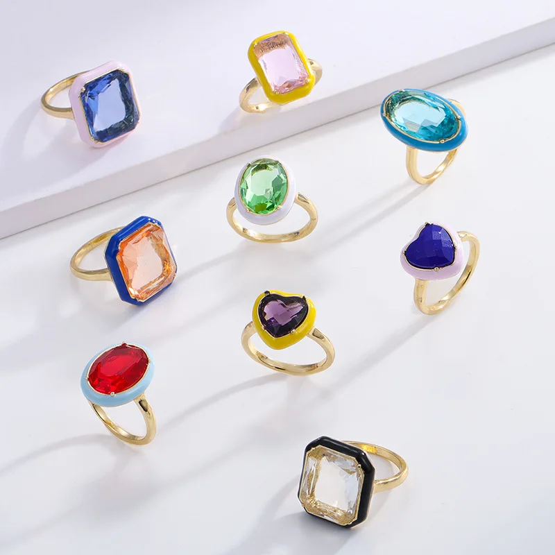 2022 New Collection Glass Enamel Ring Jewelry Colorful 18K Gold Plated Rings 5A Zircon Rings for Christmas Gifts
2022 New Collection Glass Enamel Ring Jewelry Colorful 18K Gold Plated Rings 5A Zircon Rings for Christmas Gifts