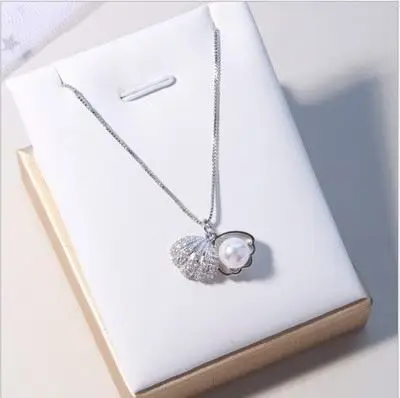 s925 sterling silver necklace female Korean fashion shell pearl jewelry for women, Gold
s925 sterling silver necklace female Korean fashion shell pearl jewelry for women, Gold