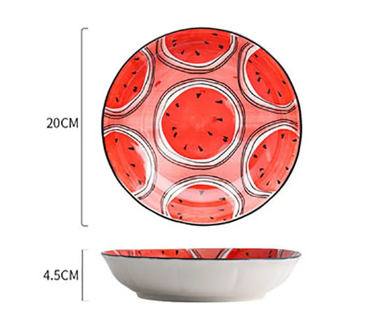 Ins Deep Round Dish Soup Microwave Ceramic Dish Creative Dish Underglaze Color Home Watermelons Dinnerware Set Plate
Ins Deep Round Dish Soup Microwave Ceramic Dish Creative Dish Underglaze Color Home Watermelons Dinnerware Set Plate