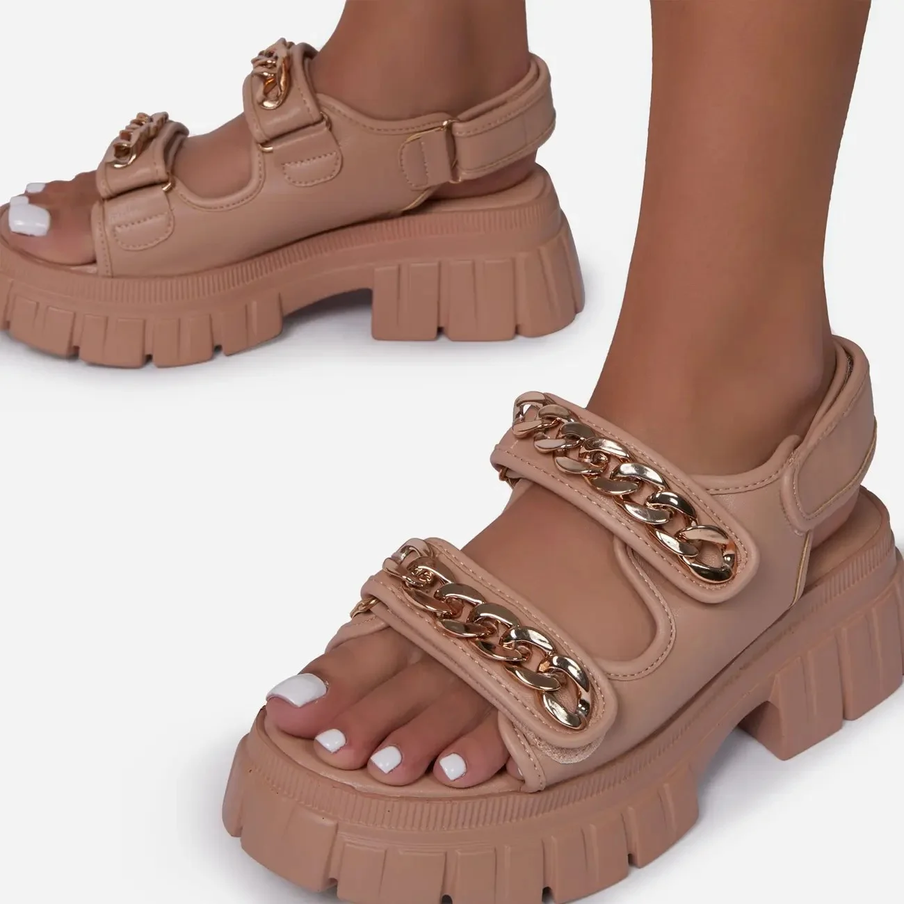 PDEP new hot style fashion big gold chain strap sandals pink color chunky heel sandals for women
PDEP new hot style fashion big gold chain strap sandals pink color chunky heel sandals for women