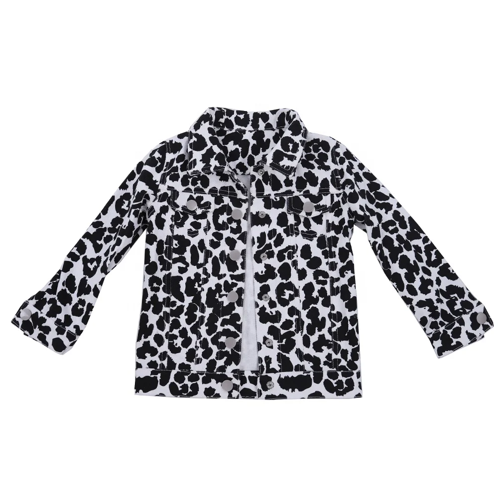 Custom Wholesale Children Girls Casual Loose Button Front Leopard Print Denim Jacket
Custom Wholesale Children Girls Casual Loose Button Front Leopard Print Denim Jacket
