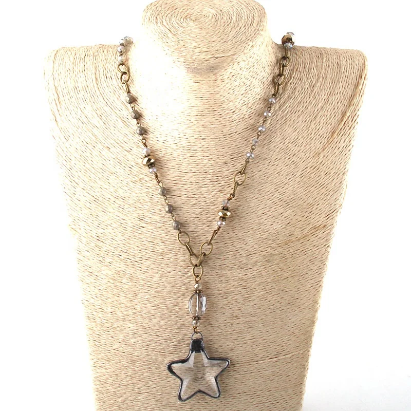Women Ethnic Necklace Jewelry Bronze Chain Glass Rosary Statement Cross Gunmetal Star Pendant Necklace
Women Ethnic Necklace Jewelry Bronze Chain Glass Rosary Statement Cross Gunmetal Star Pendant Necklace