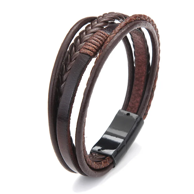 Popular jewelry leather rope woven men's Leather Bracelet alloy magnetic clasp Bracelet cross border jewelry leather bracelet
Popular jewelry leather rope woven men's Leather Bracelet alloy magnetic clasp Bracelet cross border jewelry leather bracelet