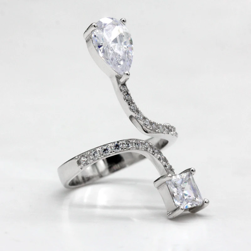 925 Sterling Silver Adjustable Ring for Women with White CZ Zircon Open Rings for Women Engagement Wedding Gift
925 Sterling Silver Adjustable Ring for Women with White CZ Zircon Open Rings for Women Engagement Wedding Gift