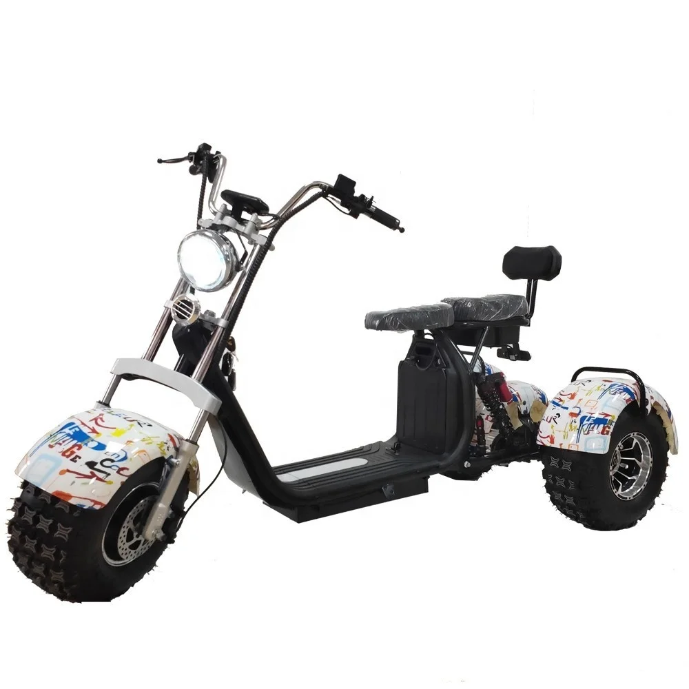 2020 COC/EEC Citycoco Adult Three Wheel Fat Tire Electric Scooter 40A Off Road Sports Tricycles Escooter from China Factory, Black
2020 COC/EEC Citycoco Adult Three Wheel Fat Tire Electric Scooter 40A Off Road Sports Tricycles Escooter from China Factory, Black
