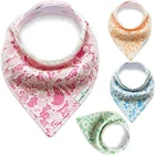 Lace bib three layers Custom printing design cotton bib baby bandana drool bibs