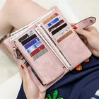 Long style women handmade PU leather wallets