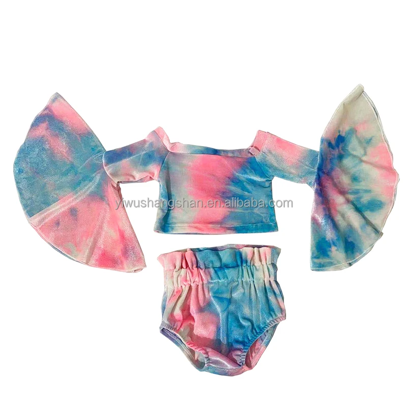 Custom Kids Girl Tie-Dye Velvet Flare Sleeve Shorts Two Piece Set Toddler Baby Ruffles Outfits, Picture
Custom Kids Girl Tie-Dye Velvet Flare Sleeve Shorts Two Piece Set Toddler Baby Ruffles Outfits, Picture
