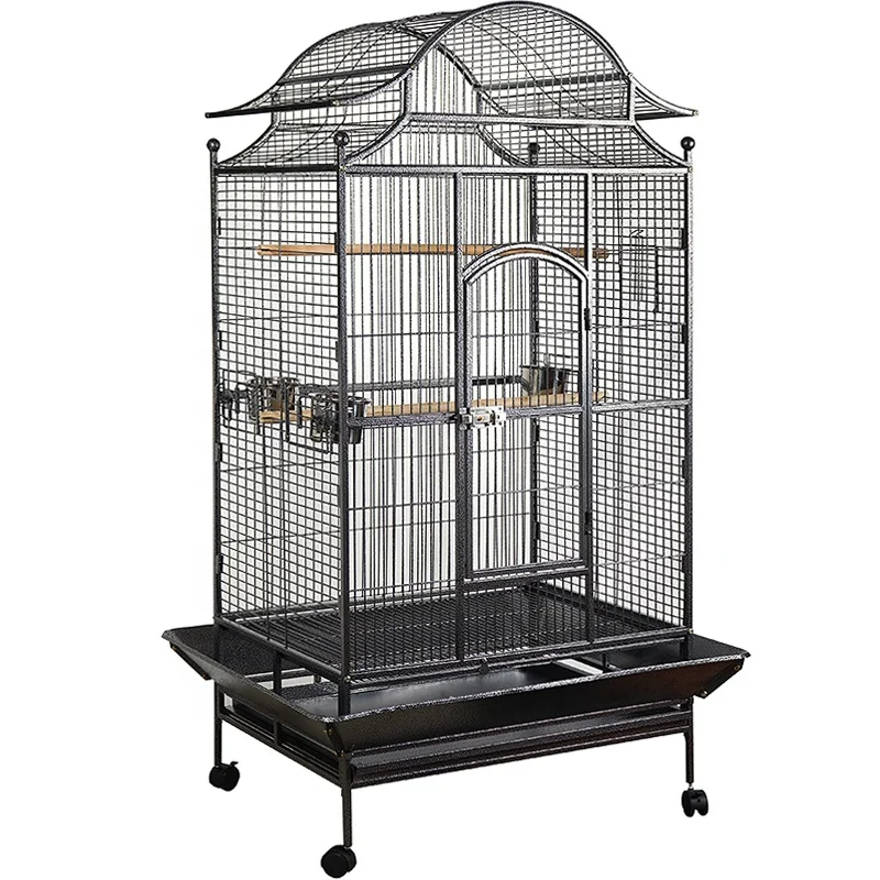 

Good sell Parrot bird cage high quality big pet cage Supply factory OEM DEM Metal Iron Metal cage Specialty pet products manufa, Black