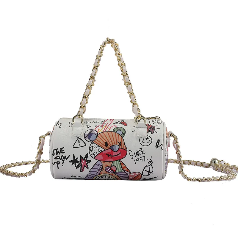 

luxury graffiti handbag 2021 purses and bags designer bolsa wristlet handbags messenger bags, Black and white