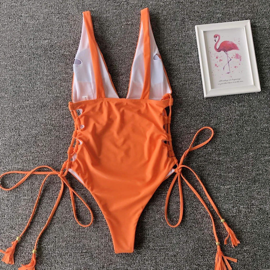 Sexy Profonde V Bikini Torsion Lat Rale Frange Maillots De Bain Dos